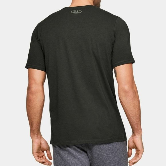 Sale🌿 Under Armour Branded Crop SS T-Shirt Dark Green Mens Size M L 1317511 357 - Picture 2 of 6